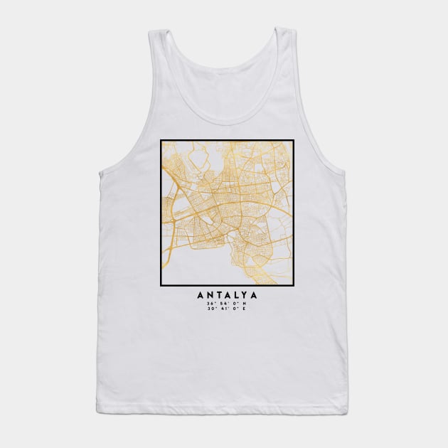 ANTALYA TURKEY CITY STREET MAP ART Tank Top by deificusArt